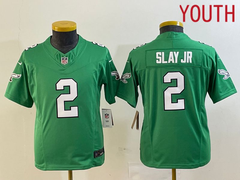 Youth Philadelphia Eagles #2 Slay jr Green 2023 Nike Vapor Limited NFL Jersey style 1->miami dolphins->NFL Jersey
